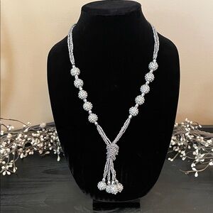 Elegant Silver Beaded Necklace
